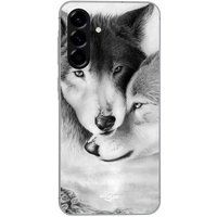 Maniacase Hoesje Voor Samsung Galaxy A26 De wolf en de zij-wolf Dier zwart wit