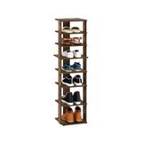 Furinno Compacte 8-Tier Verticale Ruimtebesparende Vrijstaande Schoentoren, Schoenenrek voor Kastingang, Amber Pine