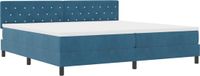 vidaXL LED Box Spring Bed with Mattress Dark Blue 200 x 200 cm Velvet