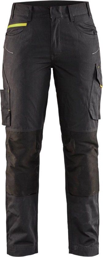Blåkläder Dames service werkbroek met stretch 7195-1330 - Zwart/High Vis Geel - C40