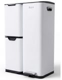 Inox Poubelle - Poubelle - Poubelle - 60 litres - 3 compartiments