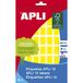 APLI 2750 - APLI étiquettes 10 jaune 12,0 x 18,0 mm 8 feuilles