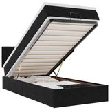 vidaXL Ottoman bed met matras 90x200cm fluweel zwart