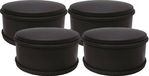 Benson Home Deurstopper voor binnendeuren - 4x - zwart - rond - 1,2 kg - 12 x 6 cm - met rubberen rand