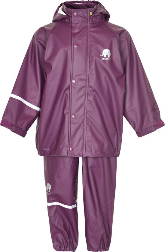 CELAVI Regenpak kinderen - Donker paars - maat 90 (86-98cm) - EAN: 5712672180908