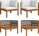 vidaXL Canapé d'angle - 2 pièces - avec coussins - bois d'acacia et corde