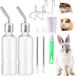 Ibenzoa® Bouteilles d'eau résistantes à l'hiver pour petits animaux avec support pratique, capacité de 180 ml, transparent, 2 pièces