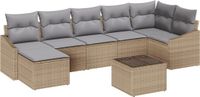 vidaXL Tuinbank Set Beige en Lichtgrijs Polywood