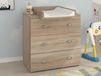 Miamo Commode met luierplank MIAMO 3 lades sonoma eik