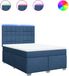 vidaXL Boxspring met matras stof blauw 140x190 cm