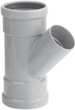 Dyka T-stuk 2x manchet 1x lijmmof 45° PVC grijs keurmerk BR52100 110 x 40mm
