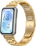 By Qubix Qubix - Stalen schakelband - Goud - geschikt voor Huawei Band 11 / 11 pro