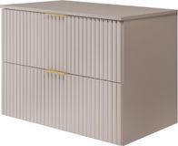 3xE living Meuble sous-lavabo 80 cm, cachemire, poignée dorée, plan inclus | 80 x 57 x 46 cm