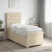 vidaXL Boxspringbed met matras, crèmekleurig, 80 x 200 cm, stof