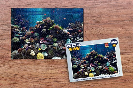 MuchoWow Puzzel Aquarium met tropische vissen en koralen - Legpuzzel - Puzzel 500 stukjes