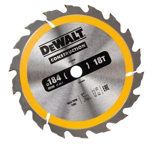 DeWalt DT1938 Cirkelzaagblad - 184 x 16 x 18T - Hout