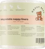 HappyBear | Inlegvellen Bamboe - 1 Rol (100 vellen) | 11,5cm x 27cm | Chloorvrij en biologisch afbreekbaar | Voor het opvangen van ontlasting in wasbare luiers | 100% zachte en stevige bamboe