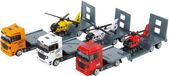 Toi-Toys MetalWorld vrachtwagen met oplegger en helikopter