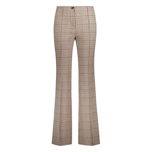 Gardeur Flared Checked Trousers - Camel