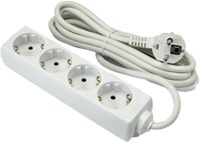 Pro Elektro B.V. Prise RA 4 voies 5 mètres Avec terre Blanc