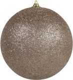 Othmar Decorations Kerstbal - groot - champagne - D18 cm - kunststof - glitter afwerking