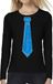 Bellatio Decorations Verkleed shirt voor dames - stropdas blauw - zwart - carnaval - foute party M