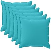 vidaXL Kussensloop 6 st houten turquoise 30 x 30 cm polyester