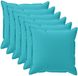 vidaXL Kussensloop 6 st houten turquoise 30 x 30 cm polyester