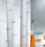 Spirella Kos Douchegordijn, polyester, metallic effect, wit/zilver, 120 x 200 cm