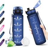 KollyKolla Drinkfles voor kinderen, 500 ml, sportwaterfles met motiverende tijdweergave, BPA-vrij, meisjesfles, 1-klik-open, waterfles voor kinderen, school, fiets, sportschool