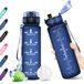 KollyKolla Drinkfles voor kinderen, 500 ml, sportwaterfles met motiverende tijdweergave, BPA-vrij, meisjesfles, 1-klik-open, waterfles voor kinderen, school, fiets, sportschool
