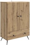vidaXL Dressoir Artisanaal eiken 66 x 34,5 x 95 cm Bewerkt hout
