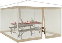 Relaxdays muggennet partytent - 2 insectengaas zijwanden - voor 3 x 3 m feesttenten - klittenbandsluiting - beige