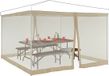 Relaxdays muggennet partytent - 2 insectengaas zijwanden - voor 3 x 3 m feesttenten - klittenbandsluiting - beige