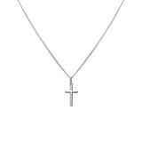 Lucardi Dames Zilveren ketting met hanger kruis - Ketting - 925 Zilver - Zilverkleurig - 48 cm