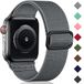 Oielai Solo Loop Bandje Compatibel met Apple Watch 38mm 40mm 42mm 44mm SE, Verstelbare Stretch Nylon Sport Vervangende Band voor iWatch Series 6/5/4/3/2/1, 38mm/40mm, Grijs