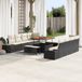 vidaXL Banc de jardin noir poly rotin 11 pièces