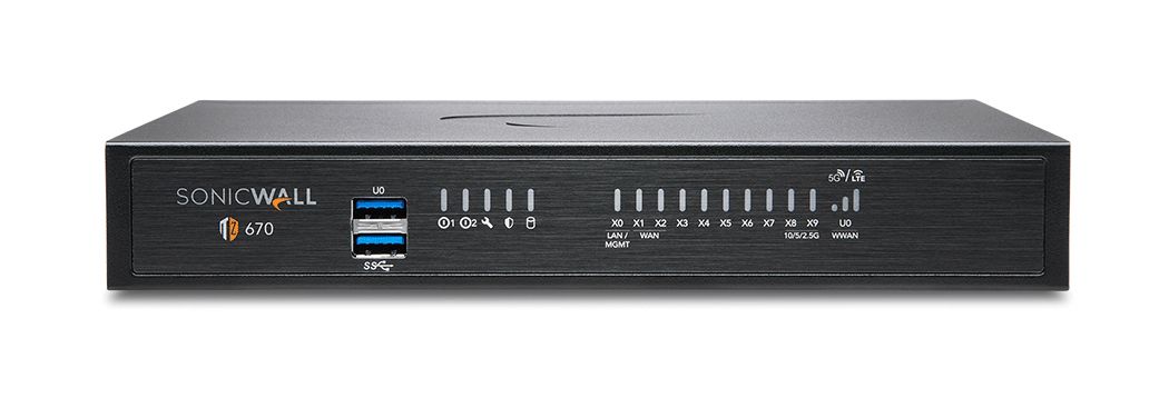 SonicWall TZ670 Firewall - 5 Gbit/s Throughput - Desktop