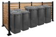 Mendler Aluminium afvalcontaineromheining HWC-K57, afvalcontainerombouw, houtlook, uitbreidbaar, 130x300x110 cm lichtbruin
