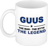Bellatio Decorations naam cadeau mok - Guus - man myth legend - koffiemok - 300 ml - collega - vaderdag