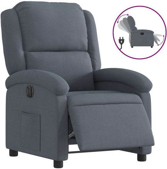 vidaXL Fauteuil elektrisch verstelbaar stof donkergrijs