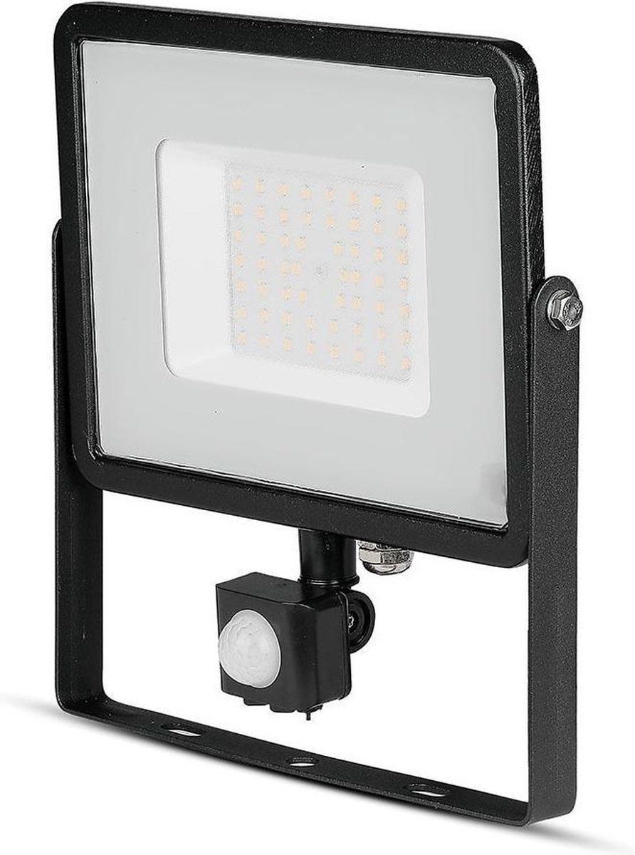 V-tac 50W LED Bouwlamp met PIR sensor - Zwart
