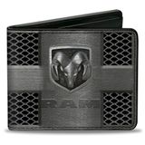 Buckle-Down PU portemonnee met twee kleppen - RAM-logo - zilver/zwart