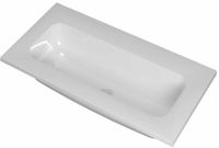Wastafel INK Reflekt Wastafel Polystone Centraal Zonder Kraangat - 800x400x15 mm - Glans Wit