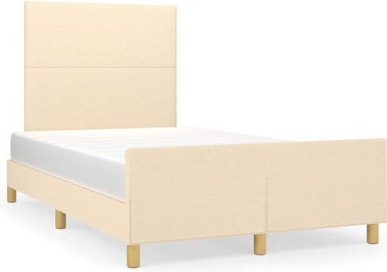 vidaXL Bedframe stof crèmekleurig 120x200 cm