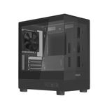 Noua Fobia LK200 Micro-ATX Gaming PC-behuizing, 120 mm zwarte ventilator, microtorenbehuizing voor computer, dubbel panoramisch gehard glas, zwart