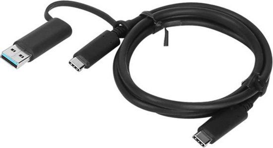 Lenovo USB-kabel - USB-A naar USB-C - 1m - Zwart - 4X90U90618
