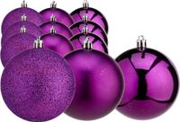 Krist+ Artesania Cerd Kerstballen - 12x st - paars - kunststof - 6 cm - glitter-glans-mat