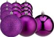Krist+ Artesania Cerd Kerstballen - 12x st - paars - kunststof - 6 cm - glitter-glans-mat