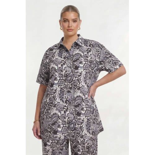 YOEK blouse Plus Size - grijs